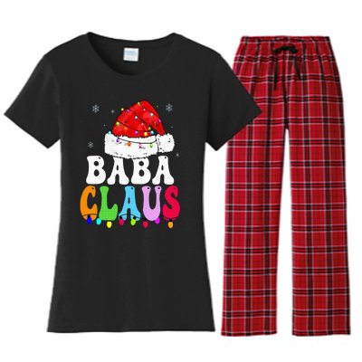 Baba Claus Funny Xmas Family Matching Baba Grandma Christmas Women's Flannel Pajama Set