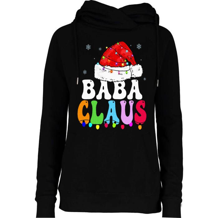 Baba Claus Funny Xmas Family Matching Baba Grandma Christmas Womens Funnel Neck Pullover Hood