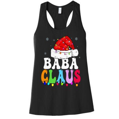 Baba Claus Funny Xmas Family Matching Baba Grandma Christmas Women's Racerback Tank