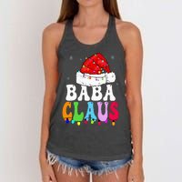 Baba Claus Funny Xmas Family Matching Baba Grandma Christmas Women's Knotted Racerback Tank