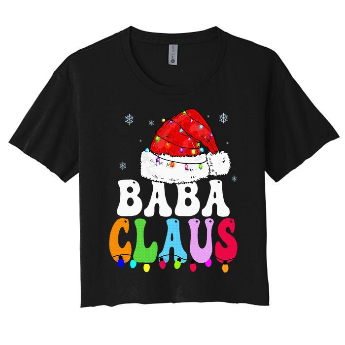 Baba Claus Funny Xmas Family Matching Baba Grandma Christmas Women's Crop Top Tee