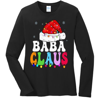 Baba Claus Funny Xmas Family Matching Baba Grandma Christmas Ladies Long Sleeve Shirt