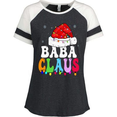 Baba Claus Funny Xmas Family Matching Baba Grandma Christmas Enza Ladies Jersey Colorblock Tee