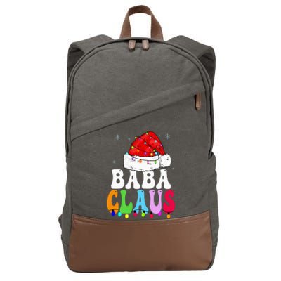 Baba Claus Funny Xmas Family Matching Baba Grandma Christmas Cotton Canvas Backpack