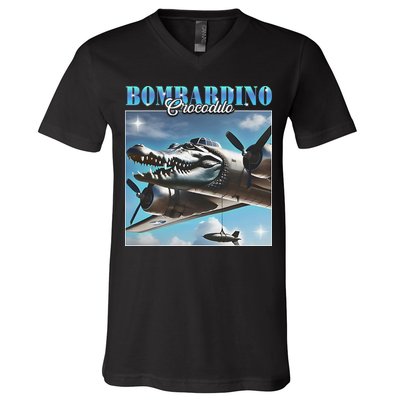 Bombardiro Crocodillo Funny Italian Brainrot Meme Humor Gen V-Neck T-Shirt