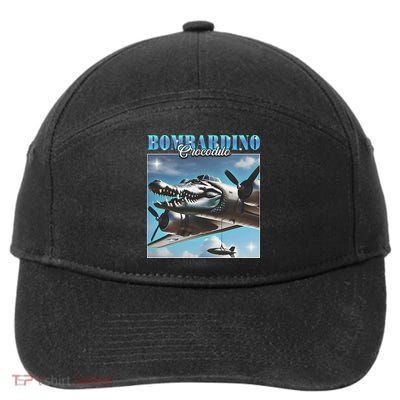 Bombardiro Crocodillo Funny Italian Brainrot Meme Humor Gen 7-Panel Snapback Hat