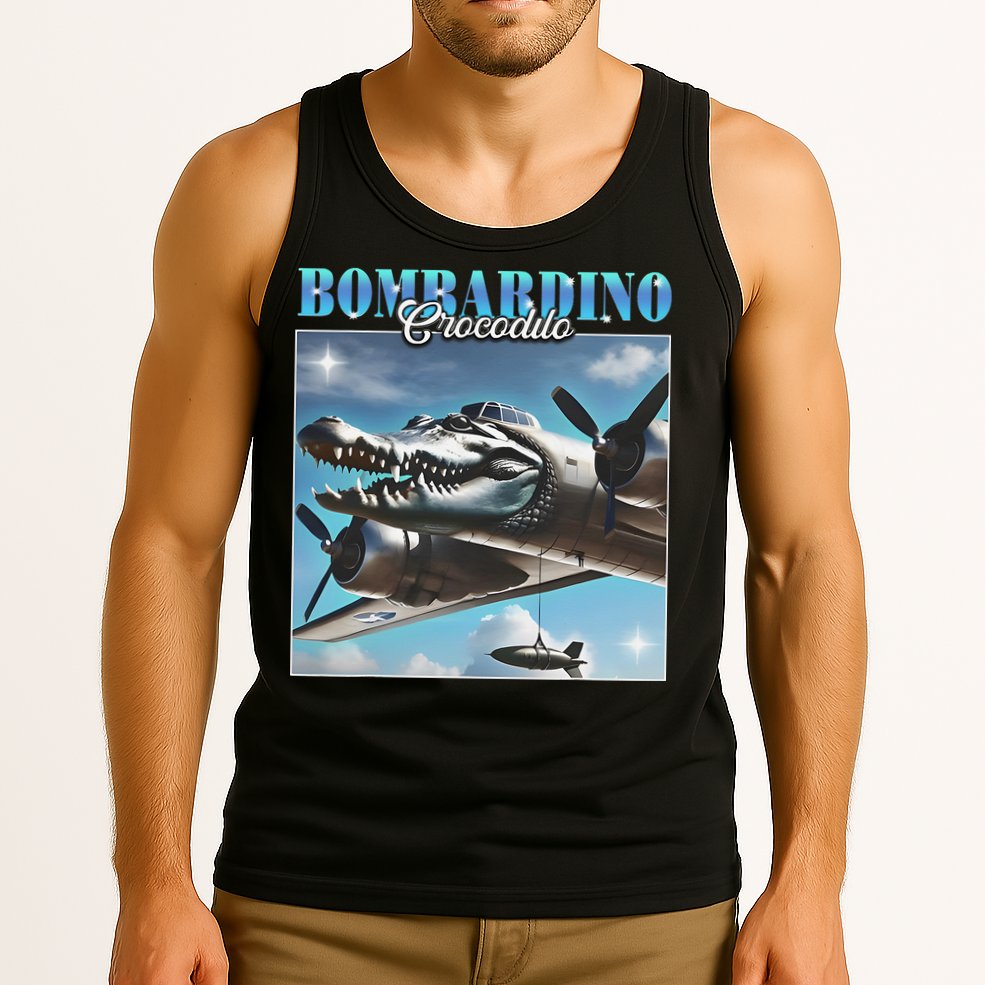 Bombardiro Crocodillo Funny Italian Brainrot Meme Humor Gen Tank Top