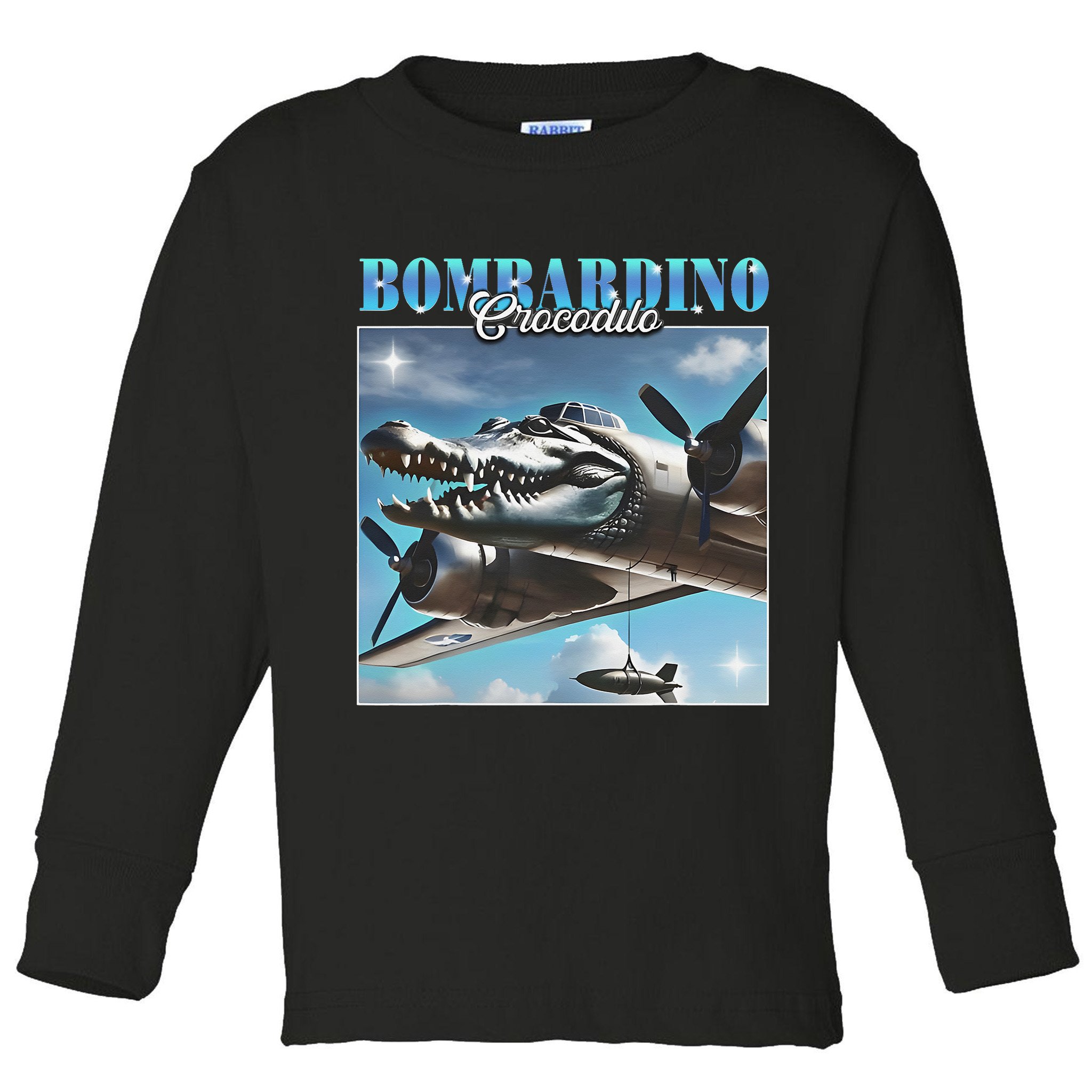 Bombardiro Crocodillo Funny Italian Brainrot Meme Humor Gen Toddler Long Sleeve Shirt