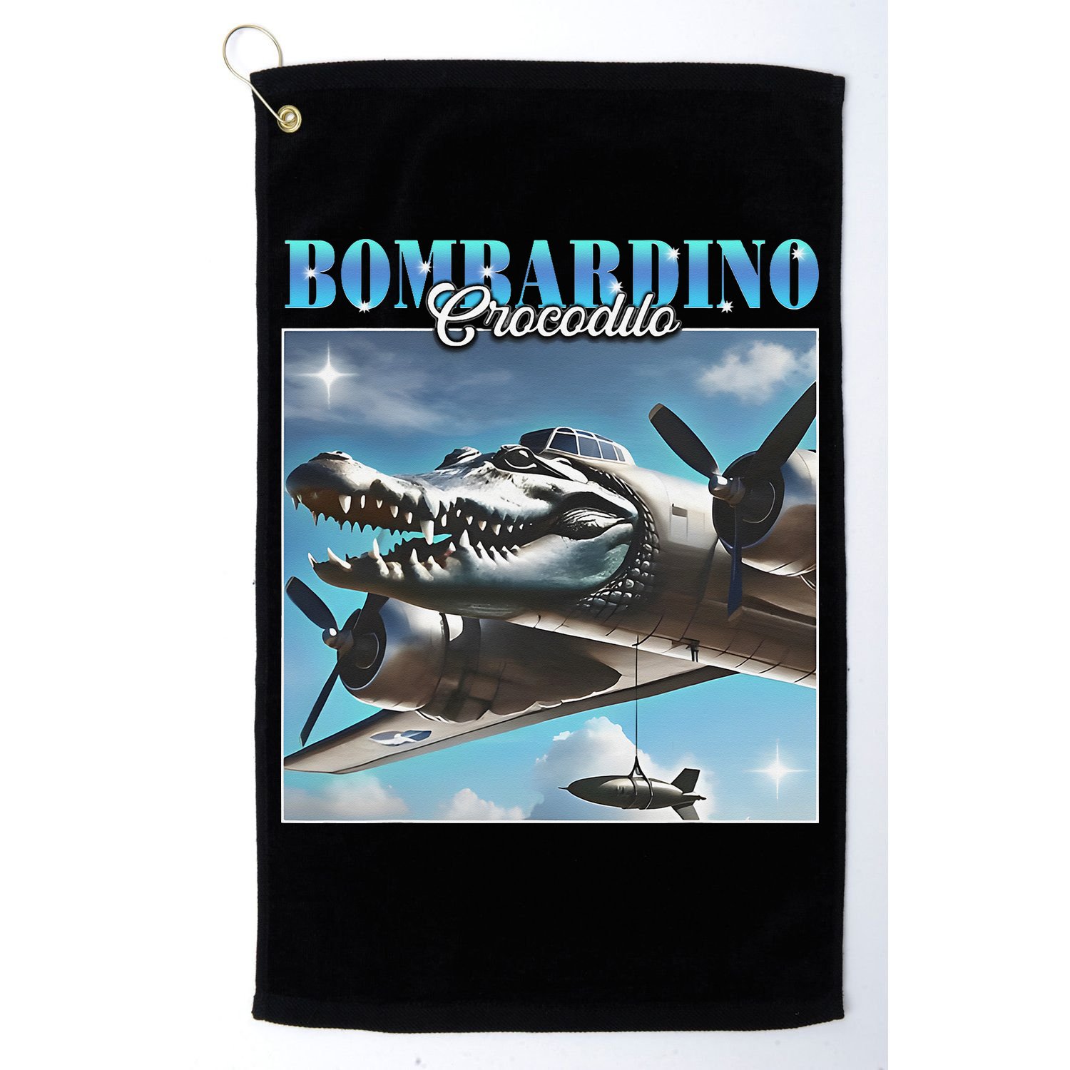 Bombardiro Crocodillo Funny Italian Brainrot Meme Humor Gen Golf Towel