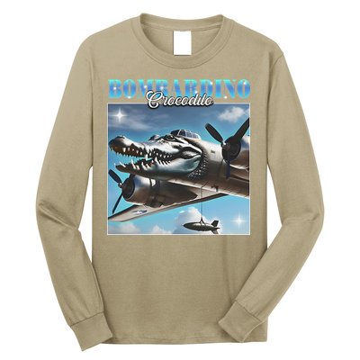 Bombardiro Crocodillo Funny Italian Brainrot Meme Humor Gen Long Sleeve Shirt