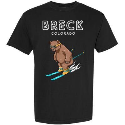 Breck Colorado Funny Ski Grizzly Bear Gift Garment-Dyed Heavyweight T-Shirt