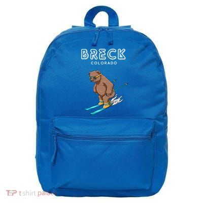 Breck Colorado Funny Ski Grizzly Bear Gift 16 in Basic Backpack