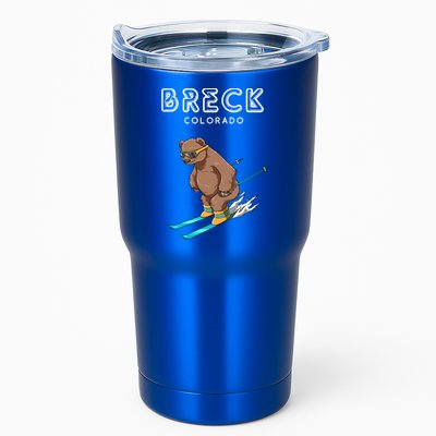 Breck Colorado Funny Ski Grizzly Bear Gift Tumbler