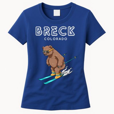 Breck Colorado Funny Ski Grizzly Bear Gift Womens T-Shirt