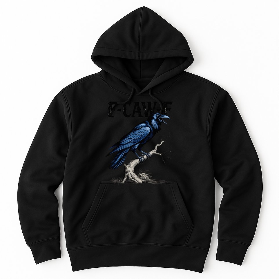 Black Crow F-Caw-F Black Bird  Hoodie
