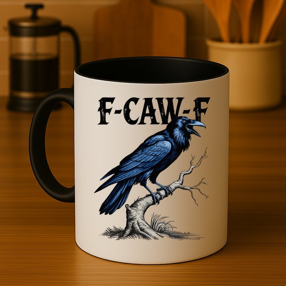 Black Crow F-Caw-F Black Bird  Mug