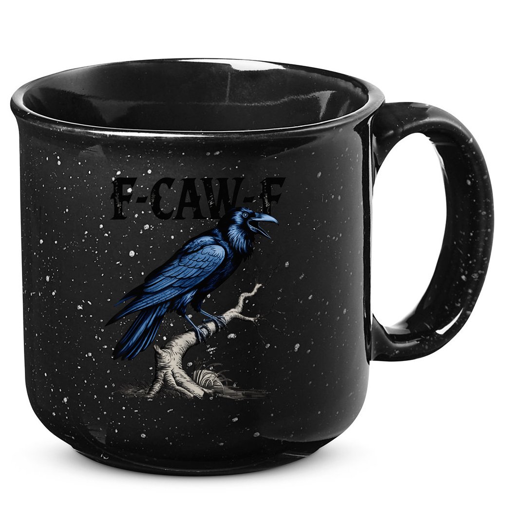 Black Crow F-Caw-F Black Bird  15oz Campfire Ceramic Mug