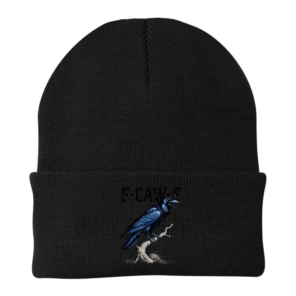 Black Crow F-Caw-F Black Bird  Beanie