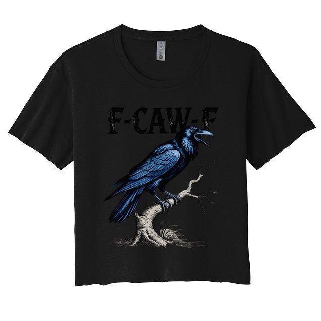 Black Crow F-Caw-F Black Bird  Crop Top