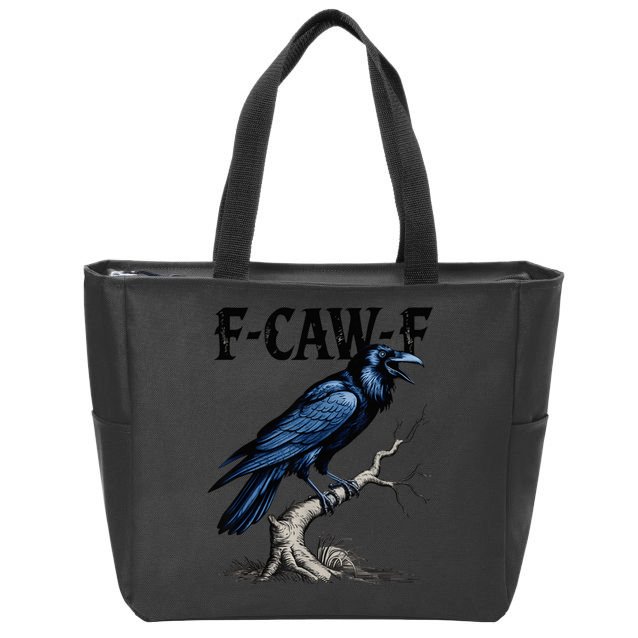 Black Crow F-Caw-F Black Bird  Zip Tote Bag
