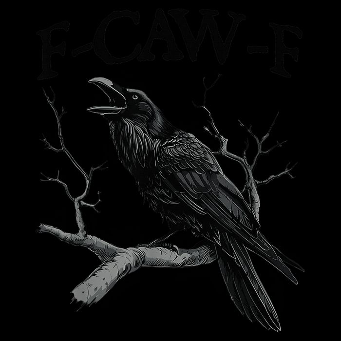 Black Crow F-Caw-F Black Bird Drawstring Bag