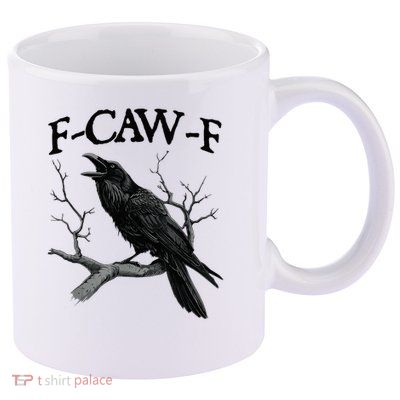 Black Crow F-Caw-F Black Bird 11oz C Handle Ceramic Mug