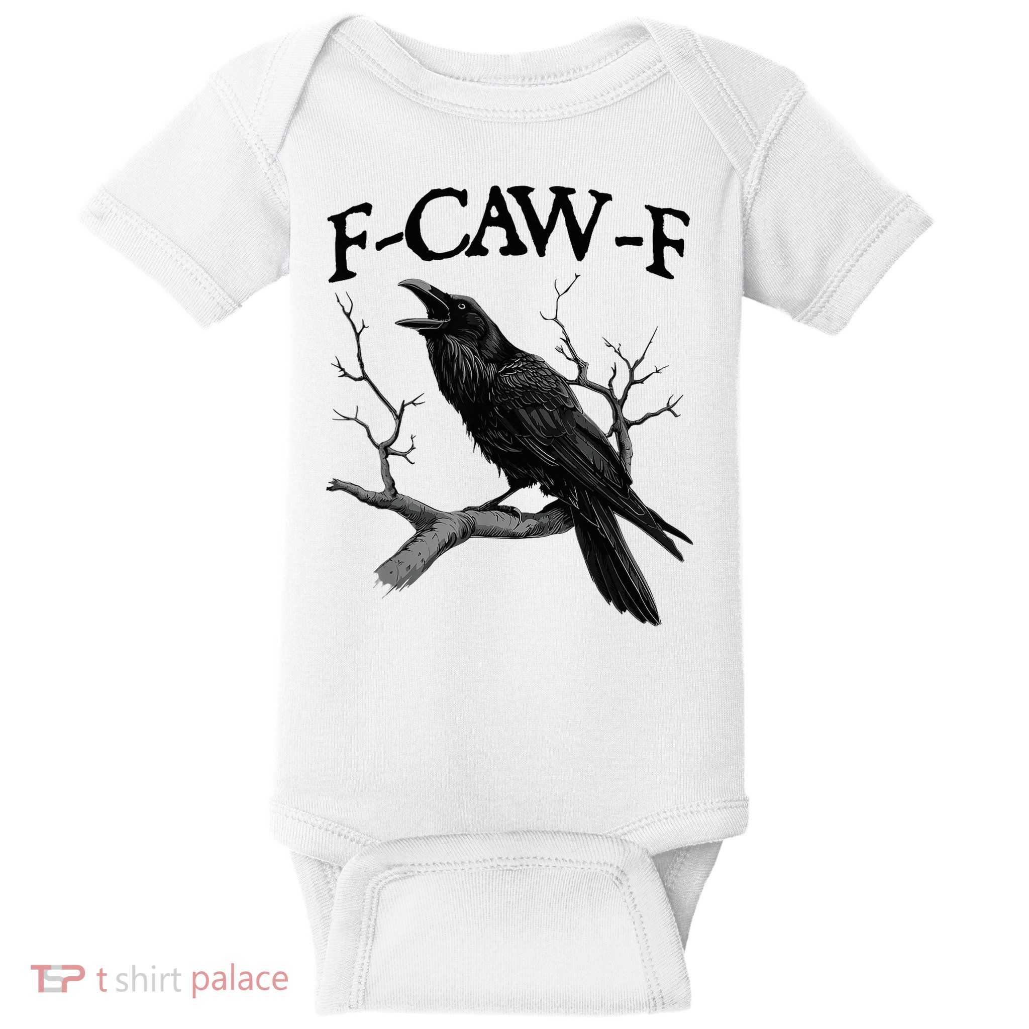 Black Crow F-Caw-F Black Bird Baby Bodysuit
