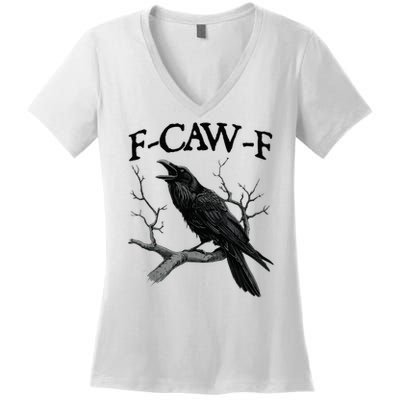 Black Crow F-Caw-F Black Bird Women's V-Neck T-Shirt