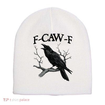Black Crow F-Caw-F Black Bird Short Acrylic Beanie
