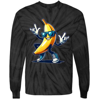 Banana Costume Funny Banana Tie-Dye Long Sleeve Shirt