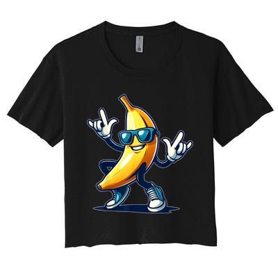 Banana Costume Funny Banana Women's Crop Top Tee