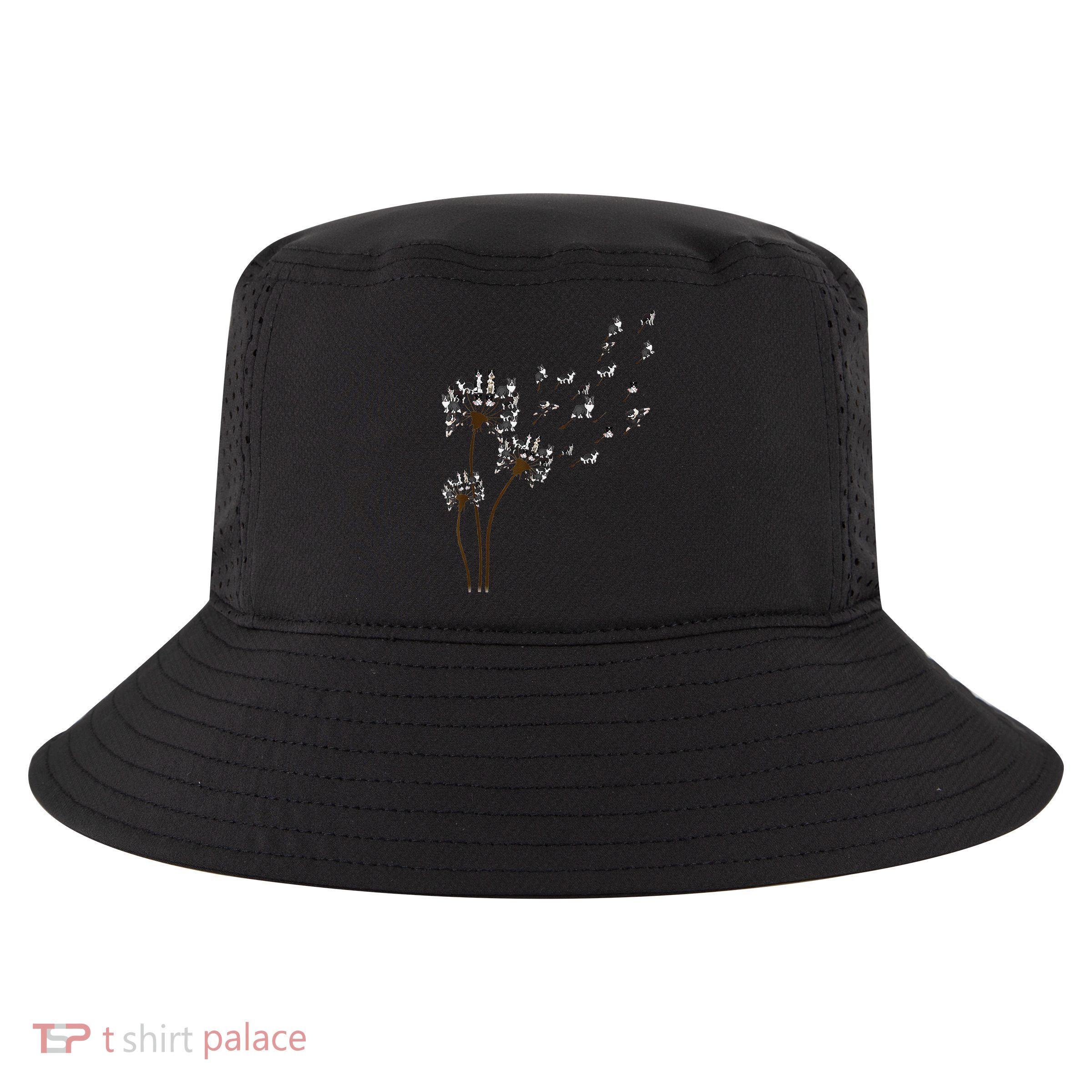 Border Collie Flower Fly Dandelion Funny Dog Cool Comfort Performance Bucket Hat