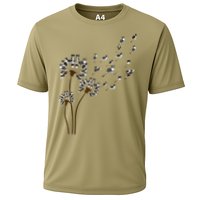 Border Collie Flower Fly Dandelion Funny Dog Cooling Performance Crew T-Shirt