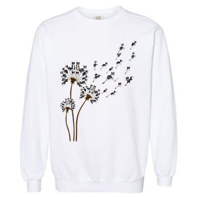 Border Collie Flower Fly Dandelion Funny Dog Garment-Dyed Sweatshirt