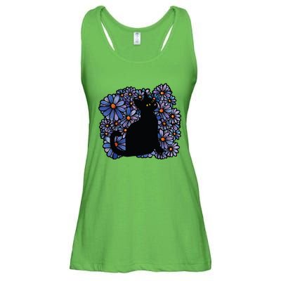 Black Cats Flower Garden Ladies Essential Flowy Tank