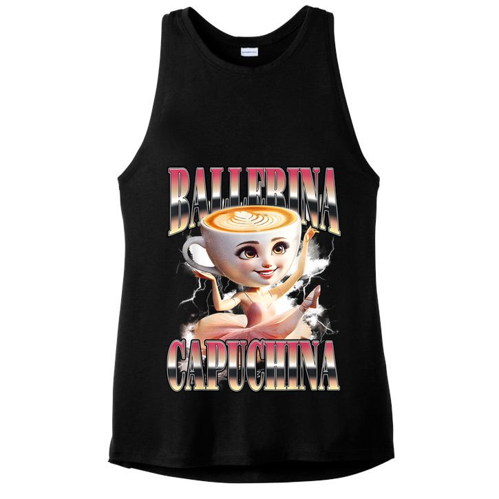 Ballerina Capuchina Funny Italian Brainrot Meme Humor Gen Z  Ladies PosiCharge Tri-Blend Wicking Tank