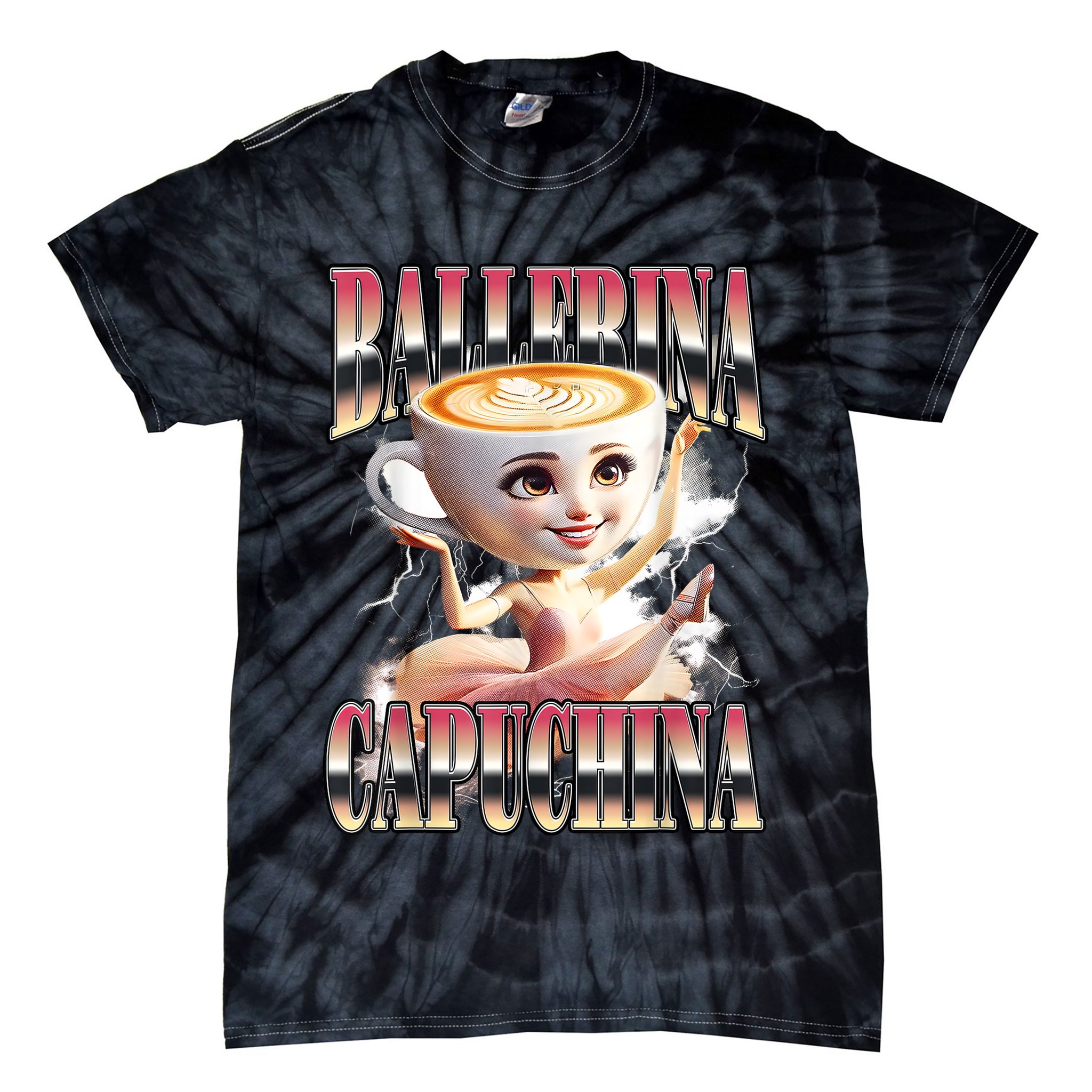 Ballerina Capuchina Funny Italian Brainrot Meme Humor Gen Z  Tie-Dye T-Shirt