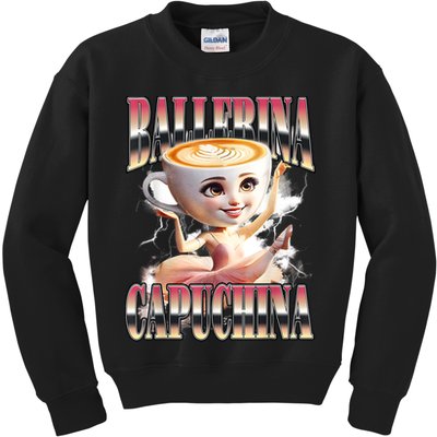Ballerina Capuchina Funny Italian Brainrot Meme Humor Gen Z  Kids Sweatshirt