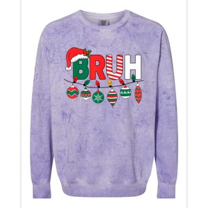 Bruh Christmas Funny Family Christmas Colorblast Crewneck Sweatshirt