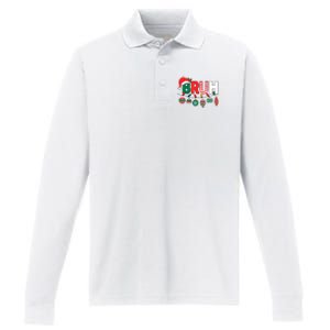 Bruh Christmas Funny Family Christmas Performance Long Sleeve Polo