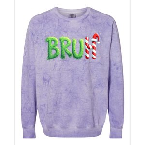 Bruh Christmas Funny Christmas Humor Meme Colorblast Crewneck Sweatshirt