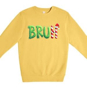 Bruh Christmas Funny Christmas Humor Meme Premium Crewneck Sweatshirt