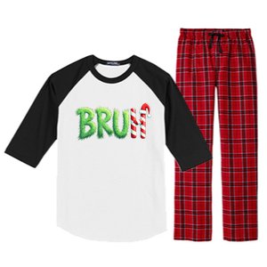 Bruh Christmas Funny Christmas Humor Meme Raglan Sleeve Pajama Set