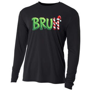 Bruh Christmas Funny Christmas Humor Meme Cooling Performance Long Sleeve Crew