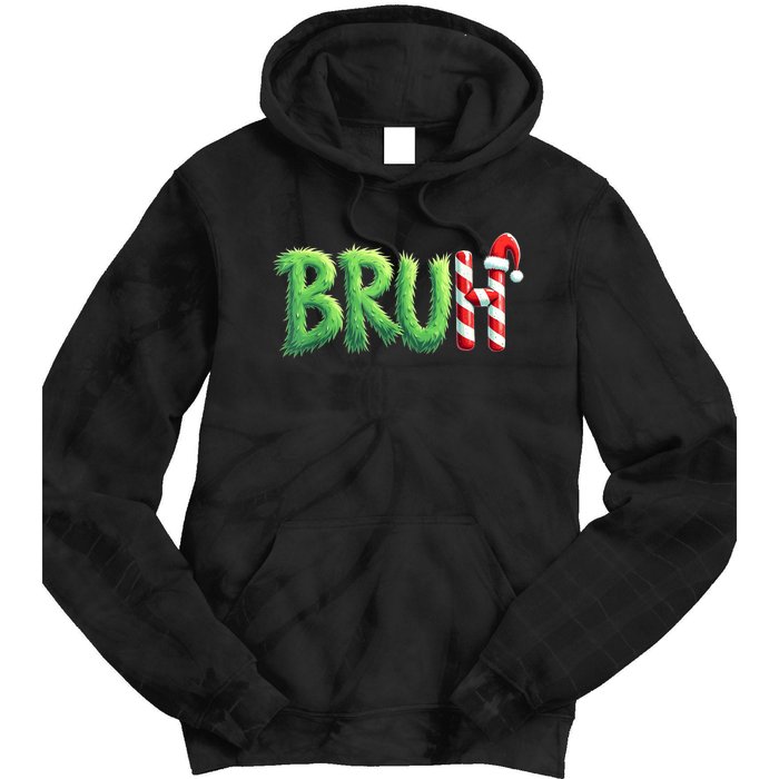 Bruh Christmas Funny Christmas Humor Meme Tie Dye Hoodie