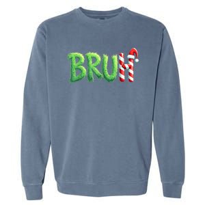 Bruh Christmas Funny Christmas Humor Meme Garment-Dyed Sweatshirt