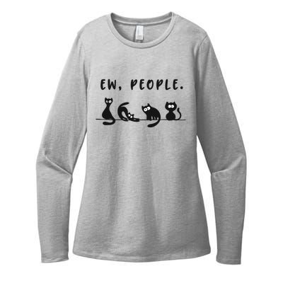 black cat funny wo ew people meowy cat lovers Womens CVC Long Sleeve Shirt