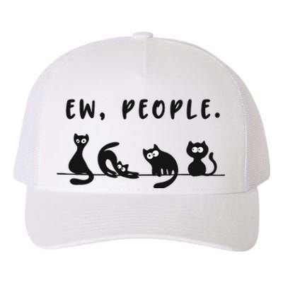 black cat funny wo ew people meowy cat lovers Yupoong Adult 5-Panel Trucker Hat