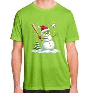 Baseball Christmas Funny Snow Playing Baseball Xmas Gift Adult ChromaSoft Performance T-Shirt