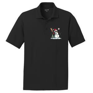 Baseball Christmas Funny Snow Playing Baseball Xmas Gift PosiCharge RacerMesh Polo